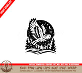 Owls Moonlit Flight SVG - Digital product in multiple file formats.